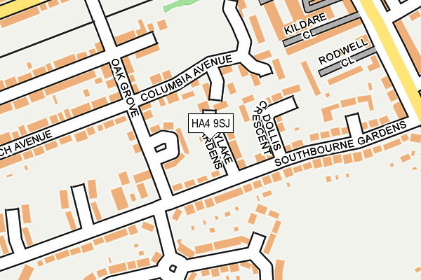 HA4 9SJ map - OS OpenMap – Local (Ordnance Survey)