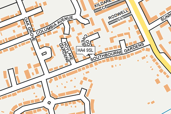 HA4 9SL map - OS OpenMap – Local (Ordnance Survey)