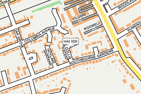 HA4 9SN map - OS OpenMap – Local (Ordnance Survey)
