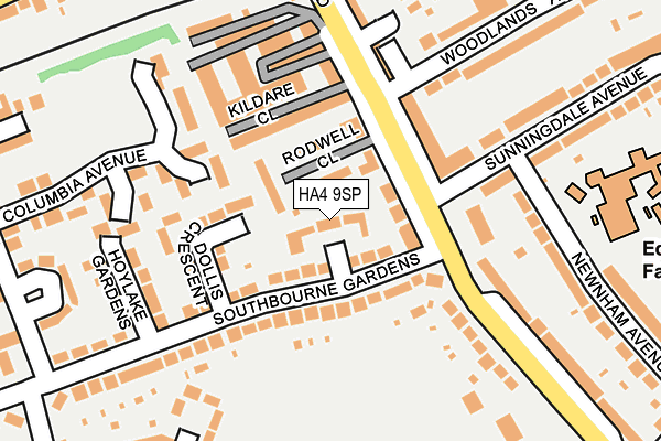 HA4 9SP map - OS OpenMap – Local (Ordnance Survey)