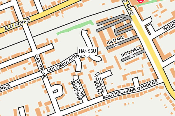 HA4 9SU map - OS OpenMap – Local (Ordnance Survey)