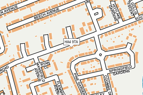 HA4 9TA map - OS OpenMap – Local (Ordnance Survey)