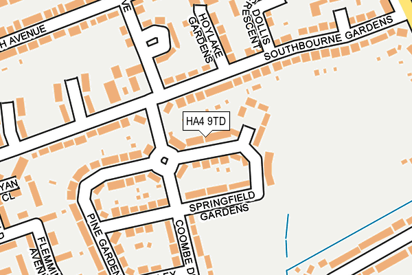 HA4 9TD map - OS OpenMap – Local (Ordnance Survey)