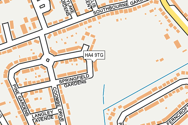 HA4 9TG map - OS OpenMap – Local (Ordnance Survey)
