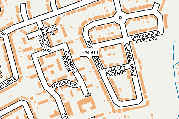 HA4 9TJ map - OS OpenMap – Local (Ordnance Survey)