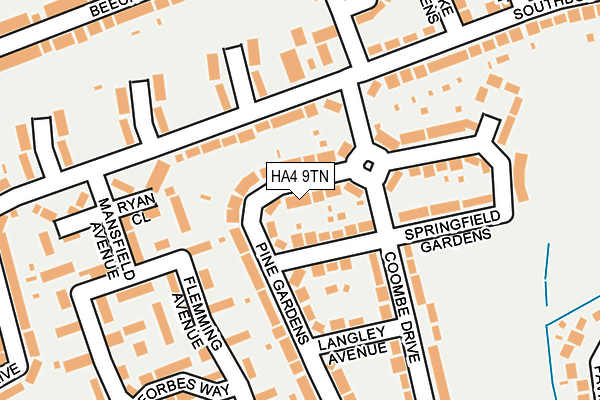 HA4 9TN map - OS OpenMap – Local (Ordnance Survey)