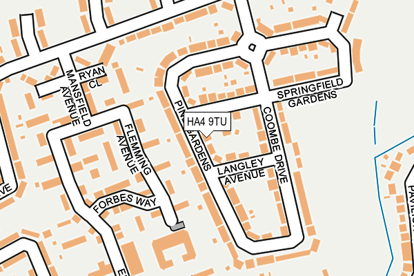 HA4 9TU map - OS OpenMap – Local (Ordnance Survey)