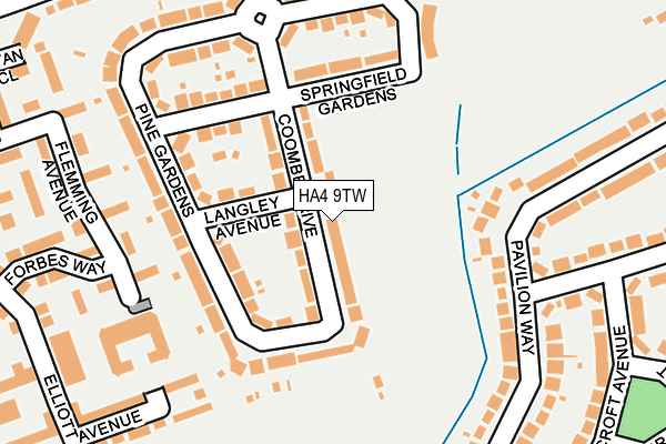 HA4 9TW map - OS OpenMap – Local (Ordnance Survey)