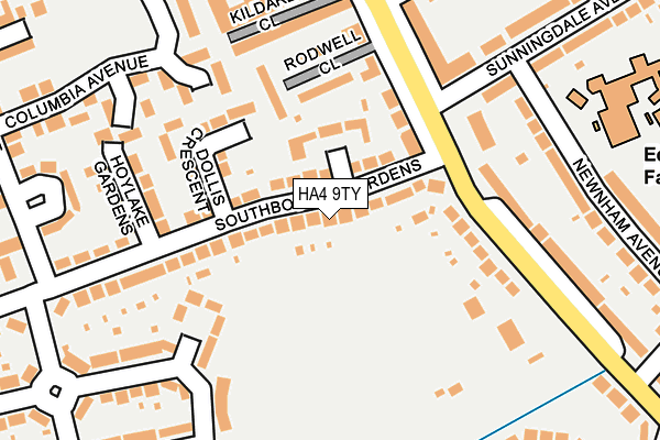 HA4 9TY map - OS OpenMap – Local (Ordnance Survey)