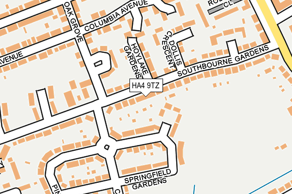 HA4 9TZ map - OS OpenMap – Local (Ordnance Survey)