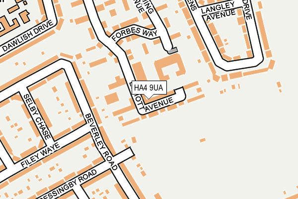 HA4 9UA map - OS OpenMap – Local (Ordnance Survey)