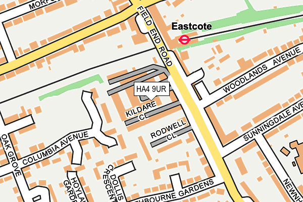 HA4 9UR map - OS OpenMap – Local (Ordnance Survey)