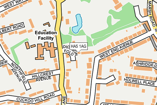 HA5 1AG map - OS OpenMap – Local (Ordnance Survey)