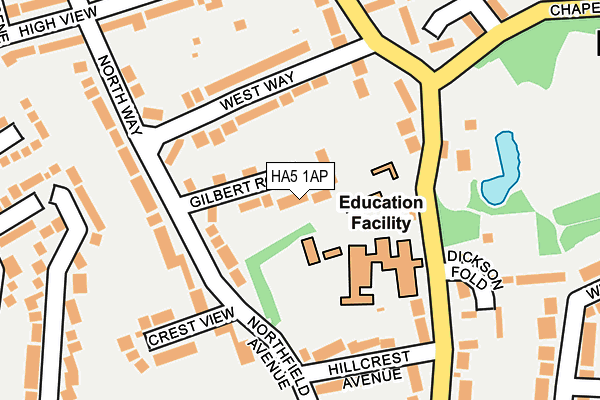 HA5 1AP map - OS OpenMap – Local (Ordnance Survey)