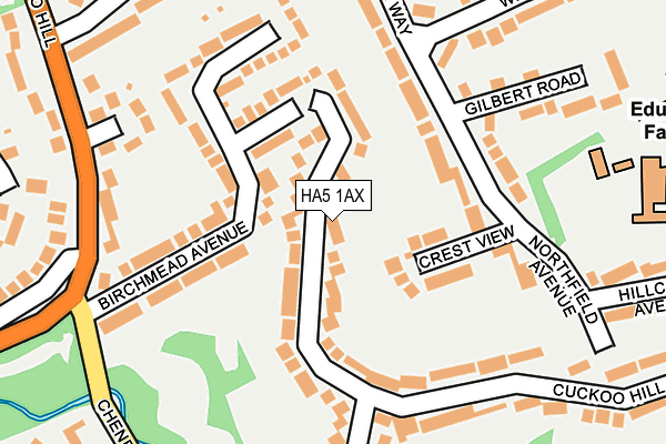 HA5 1AX map - OS OpenMap – Local (Ordnance Survey)