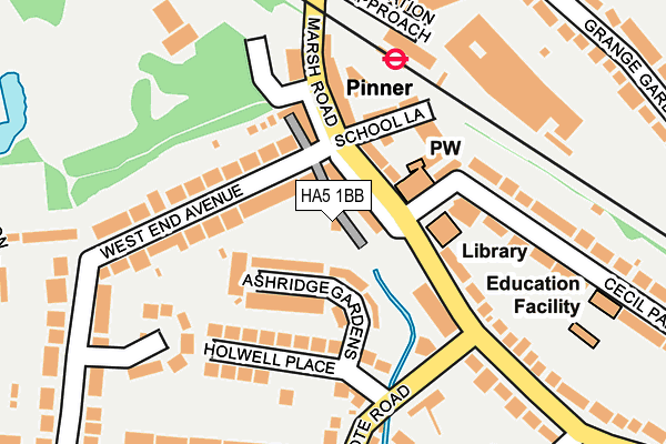 HA5 1BB map - OS OpenMap – Local (Ordnance Survey)