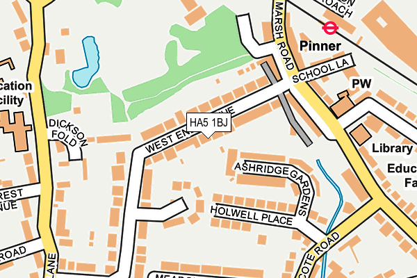 HA5 1BJ map - OS OpenMap – Local (Ordnance Survey)