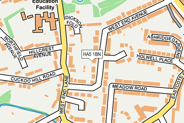 HA5 1BN map - OS OpenMap – Local (Ordnance Survey)