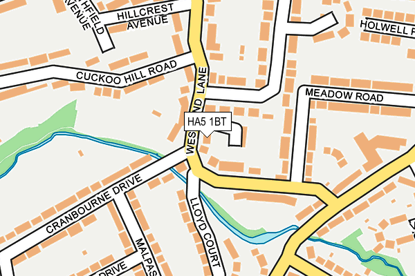 HA5 1BT map - OS OpenMap – Local (Ordnance Survey)