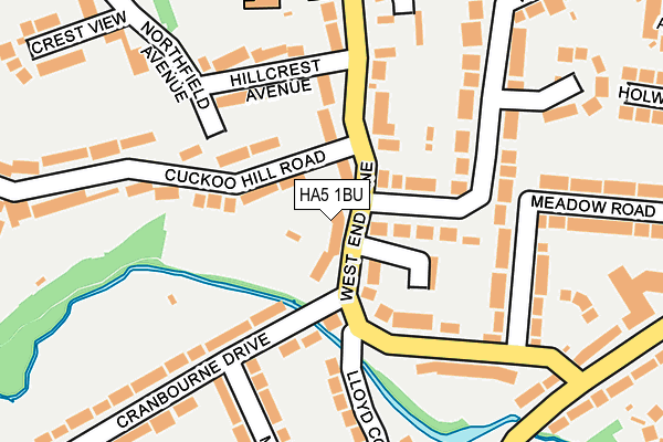 HA5 1BU map - OS OpenMap – Local (Ordnance Survey)