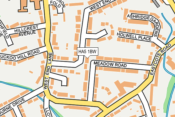 HA5 1BW map - OS OpenMap – Local (Ordnance Survey)