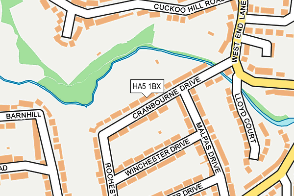 HA5 1BX map - OS OpenMap – Local (Ordnance Survey)