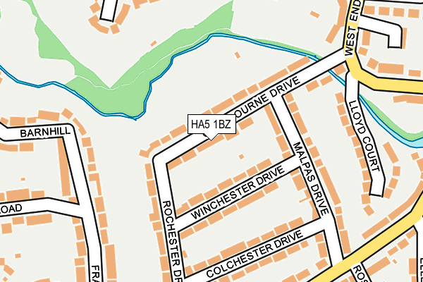 HA5 1BZ map - OS OpenMap – Local (Ordnance Survey)