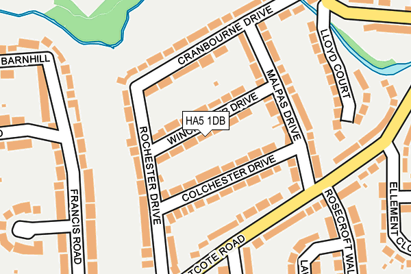 HA5 1DB map - OS OpenMap – Local (Ordnance Survey)