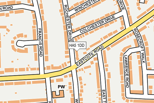 HA5 1DD map - OS OpenMap – Local (Ordnance Survey)