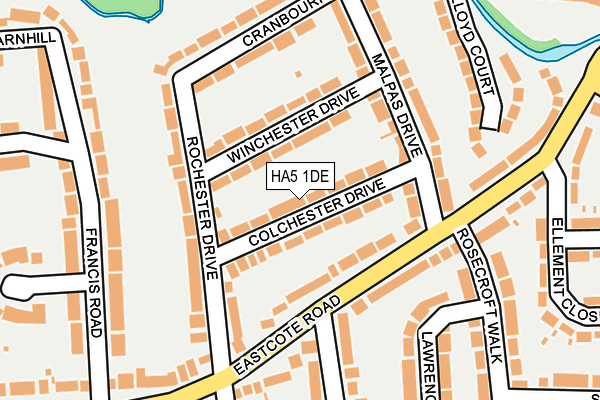 HA5 1DE map - OS OpenMap – Local (Ordnance Survey)