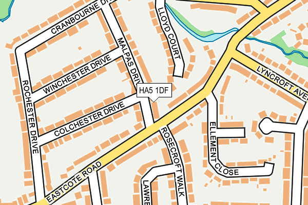 HA5 1DF map - OS OpenMap – Local (Ordnance Survey)