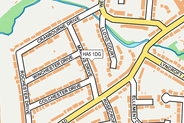 HA5 1DG map - OS OpenMap – Local (Ordnance Survey)
