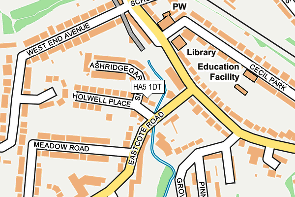 HA5 1DT map - OS OpenMap – Local (Ordnance Survey)