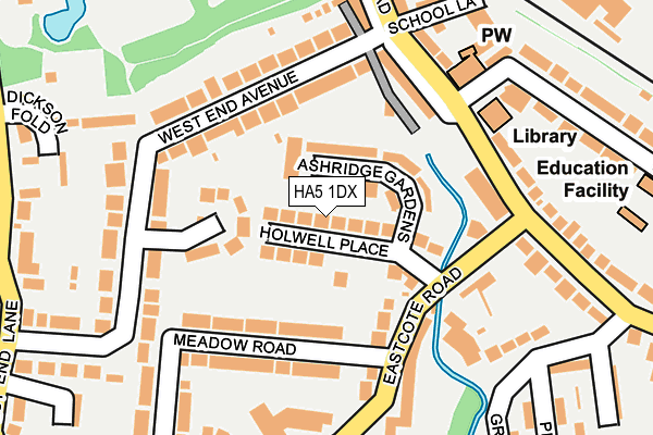 HA5 1DX map - OS OpenMap – Local (Ordnance Survey)