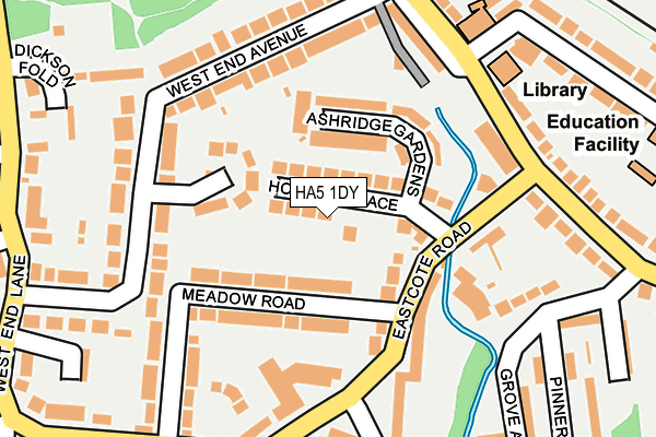 HA5 1DY map - OS OpenMap – Local (Ordnance Survey)