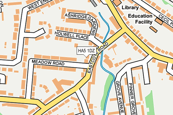 HA5 1DZ map - OS OpenMap – Local (Ordnance Survey)