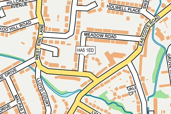 HA5 1ED map - OS OpenMap – Local (Ordnance Survey)