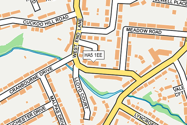HA5 1EE map - OS OpenMap – Local (Ordnance Survey)