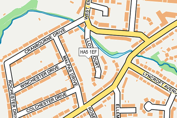 HA5 1EF map - OS OpenMap – Local (Ordnance Survey)