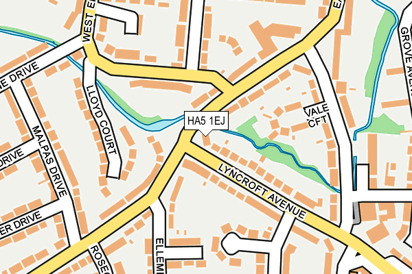 HA5 1EJ map - OS OpenMap – Local (Ordnance Survey)