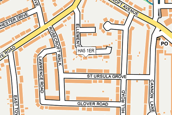 HA5 1ER map - OS OpenMap – Local (Ordnance Survey)
