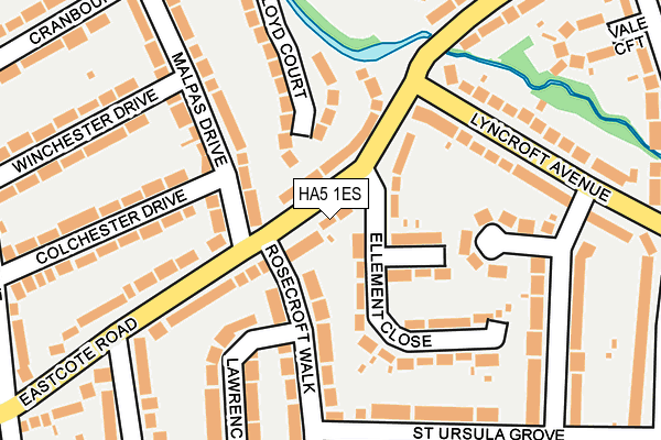HA5 1ES map - OS OpenMap – Local (Ordnance Survey)