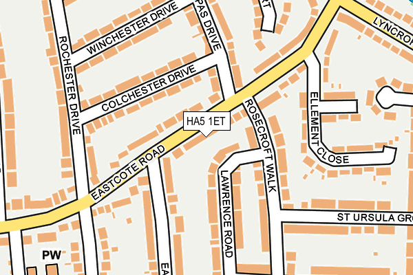 HA5 1ET map - OS OpenMap – Local (Ordnance Survey)