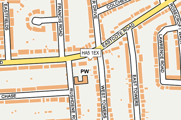 HA5 1EX map - OS OpenMap – Local (Ordnance Survey)