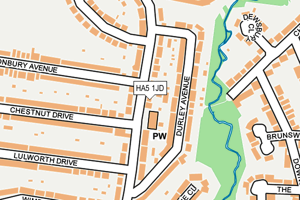HA5 1JD map - OS OpenMap – Local (Ordnance Survey)
