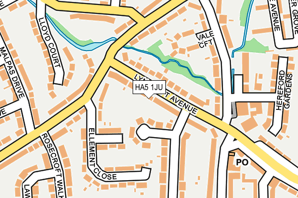 HA5 1JU map - OS OpenMap – Local (Ordnance Survey)