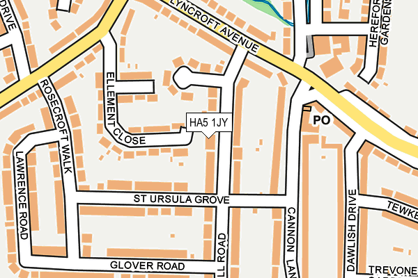 HA5 1JY map - OS OpenMap – Local (Ordnance Survey)