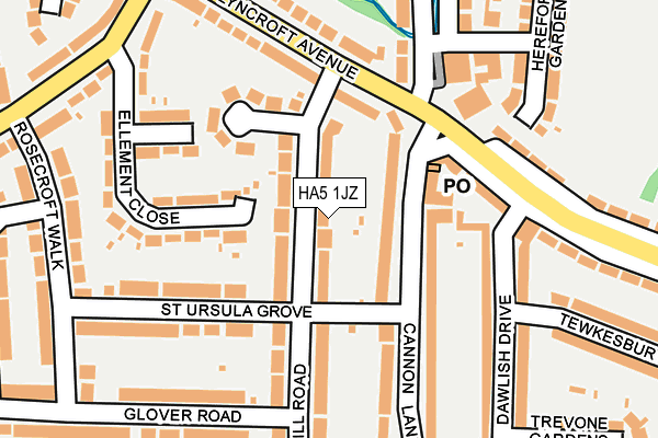 HA5 1JZ map - OS OpenMap – Local (Ordnance Survey)