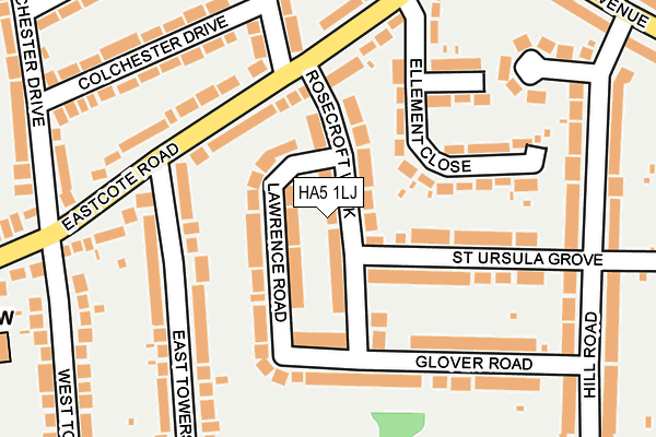 HA5 1LJ map - OS OpenMap – Local (Ordnance Survey)