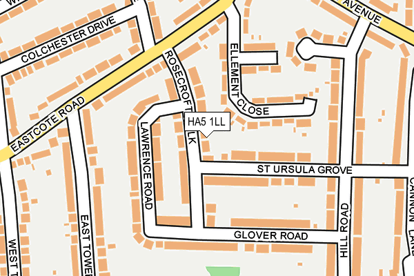 HA5 1LL map - OS OpenMap – Local (Ordnance Survey)